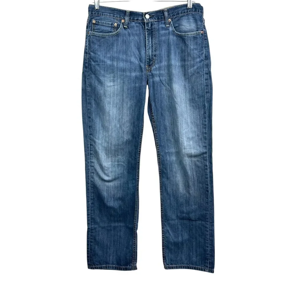 Levi's 514 Men Jeans Relaxed Classic Straight Leg 5 Pocket Blue Wash Sz 36x32*